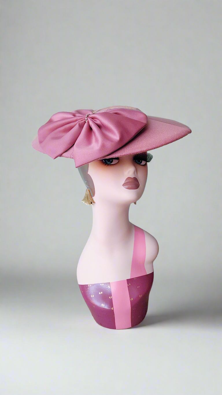 Dusty Rose Saucer Hat by Hollyville