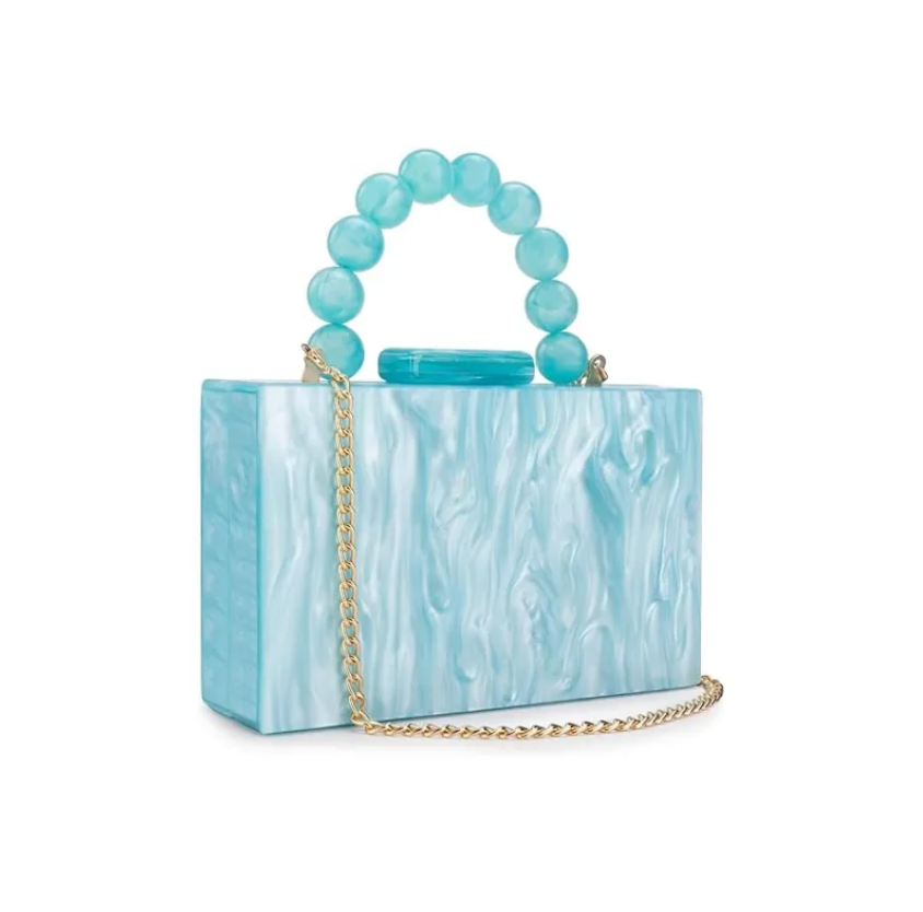 Retro Revival Acrylic Handbag in Light Blue by Lipstick & Chrome