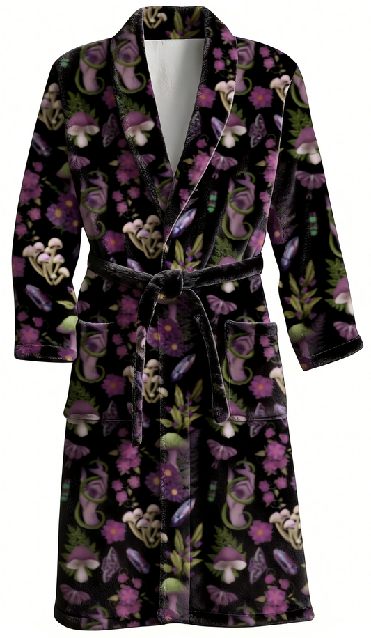 Fleece Robe - Mystic Mushrooms - Ready to Ship