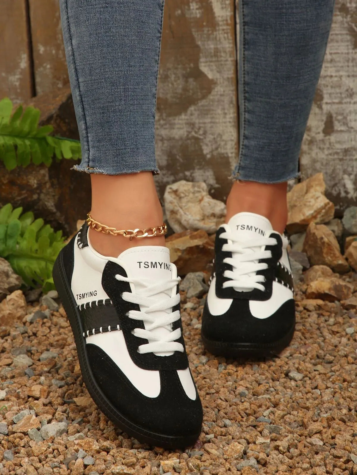 Contrast Lace Up Sneakers