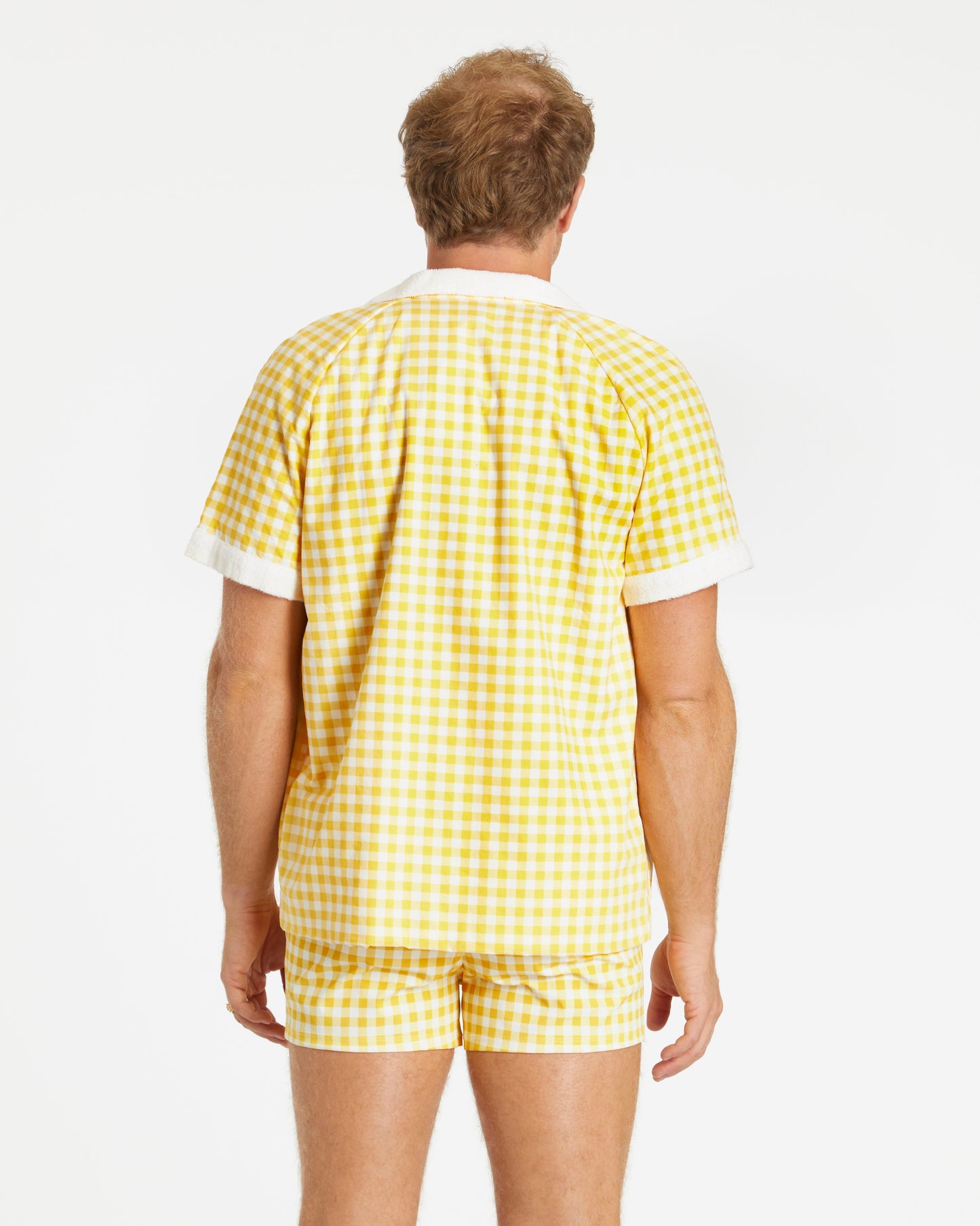 Gingham Cabana Shirt (Yellow)