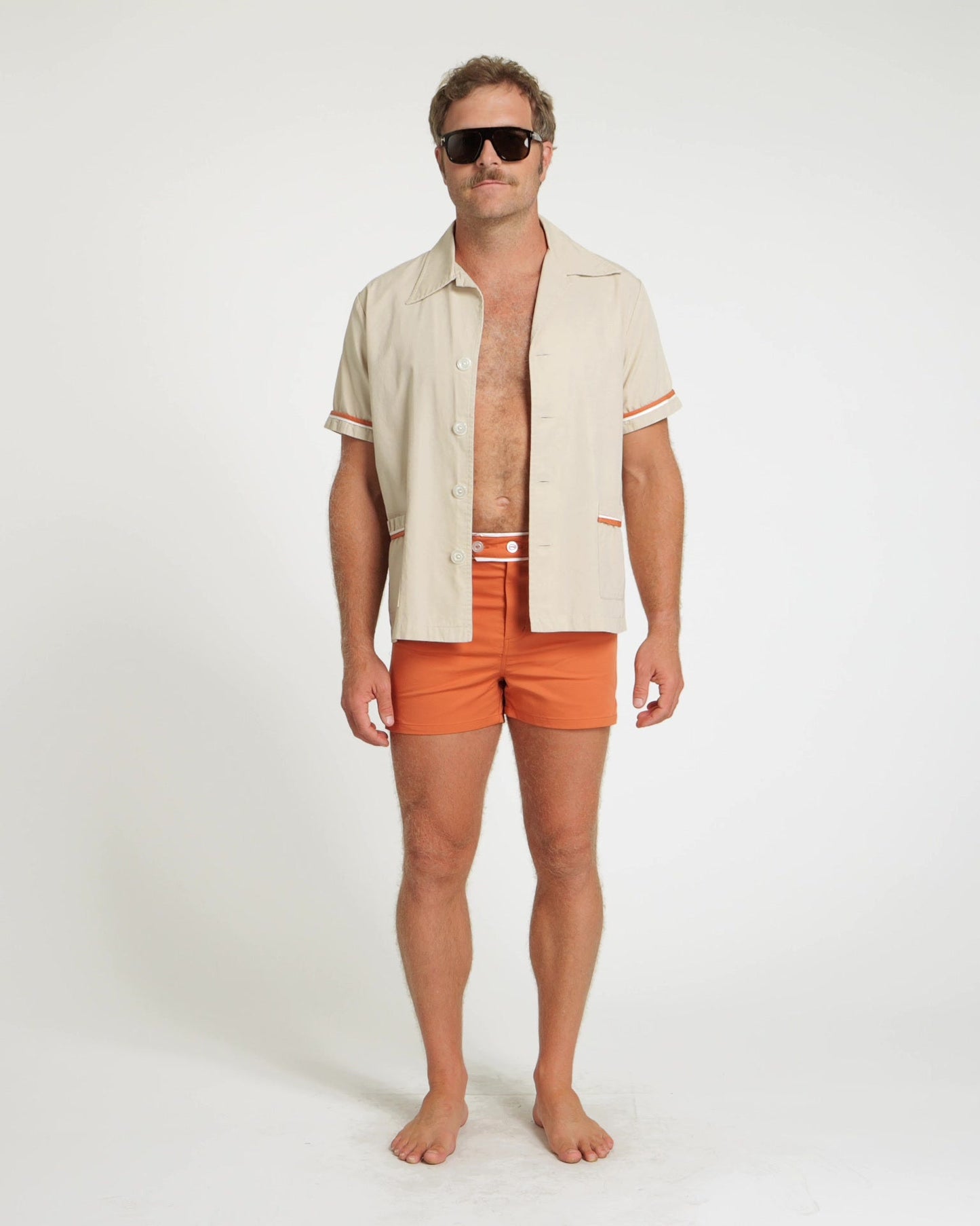 Summer Cabana Shirt (Sand/Rust/White)