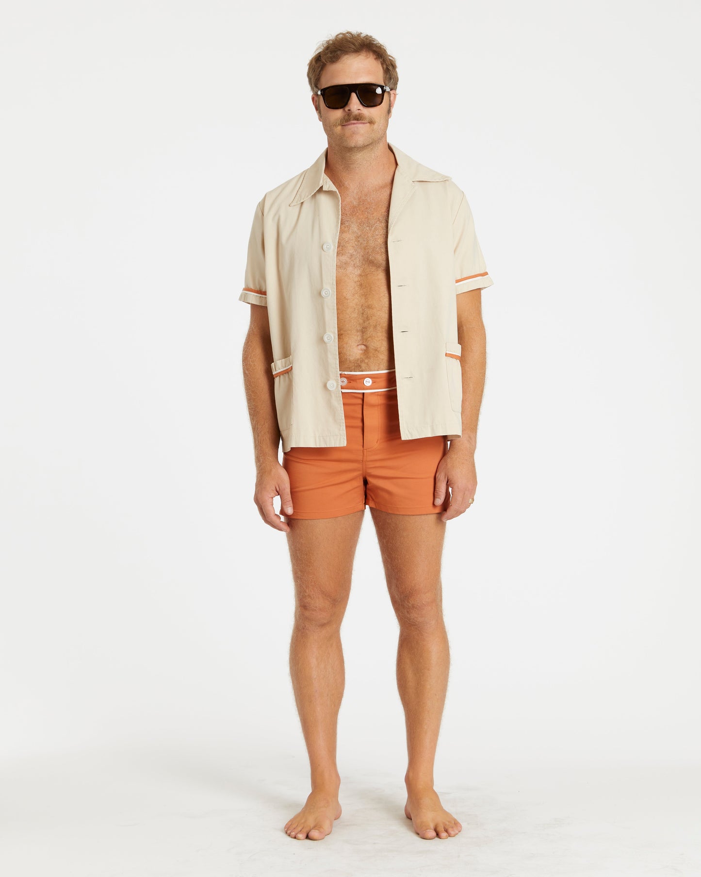 Summer Cabana Shirt (Sand/Rust/White)