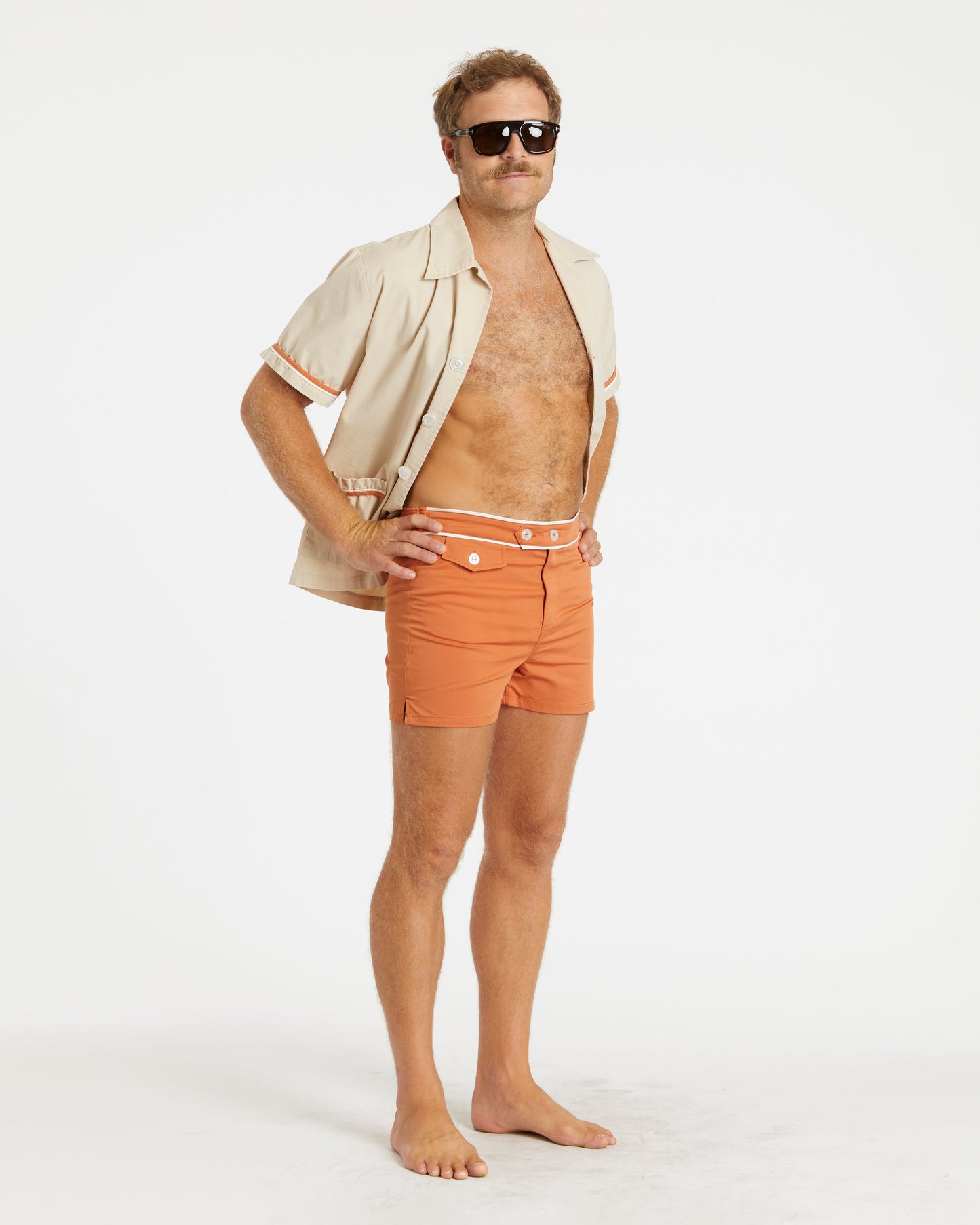Summer Cabana Shirt (Sand/Rust/White)