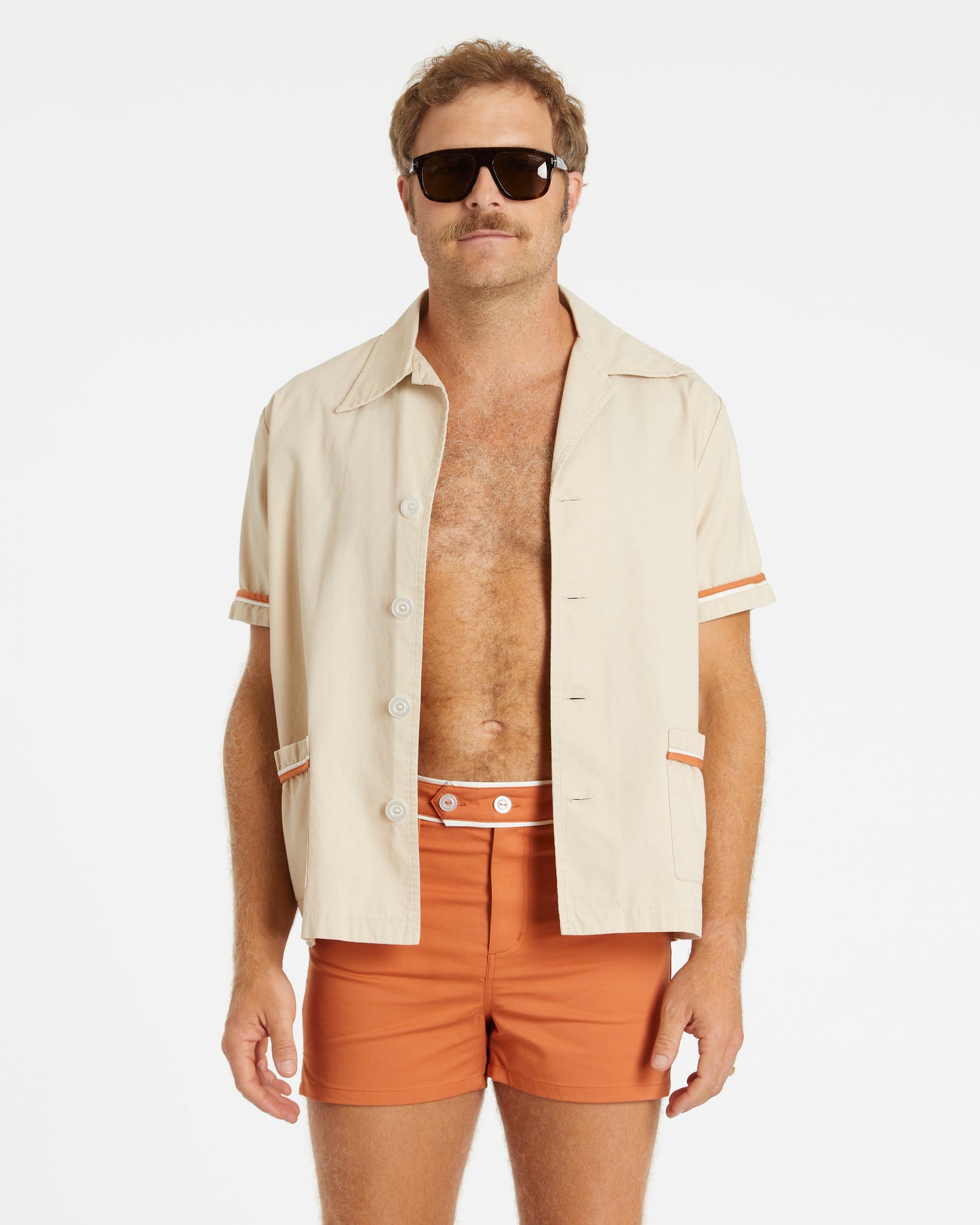 Summer Cabana Shirt (Sand/Rust/White)