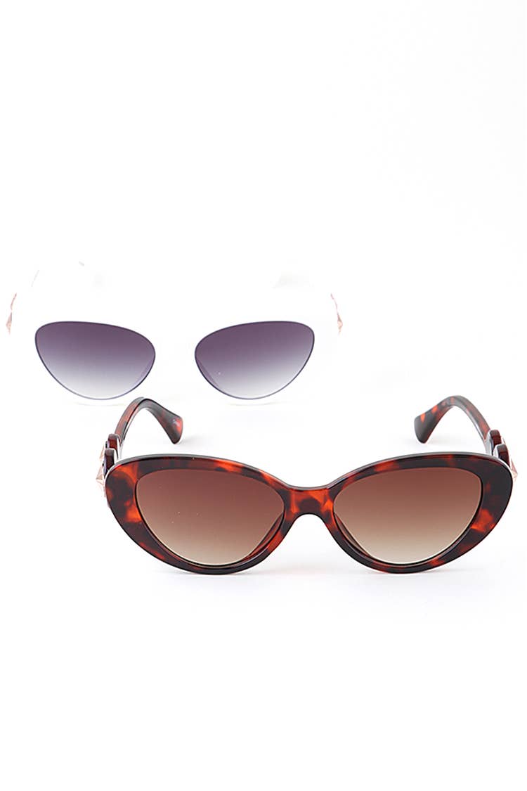 LA Jewelry Plaza - Star Temple Retro Triangle Sunglasses Set