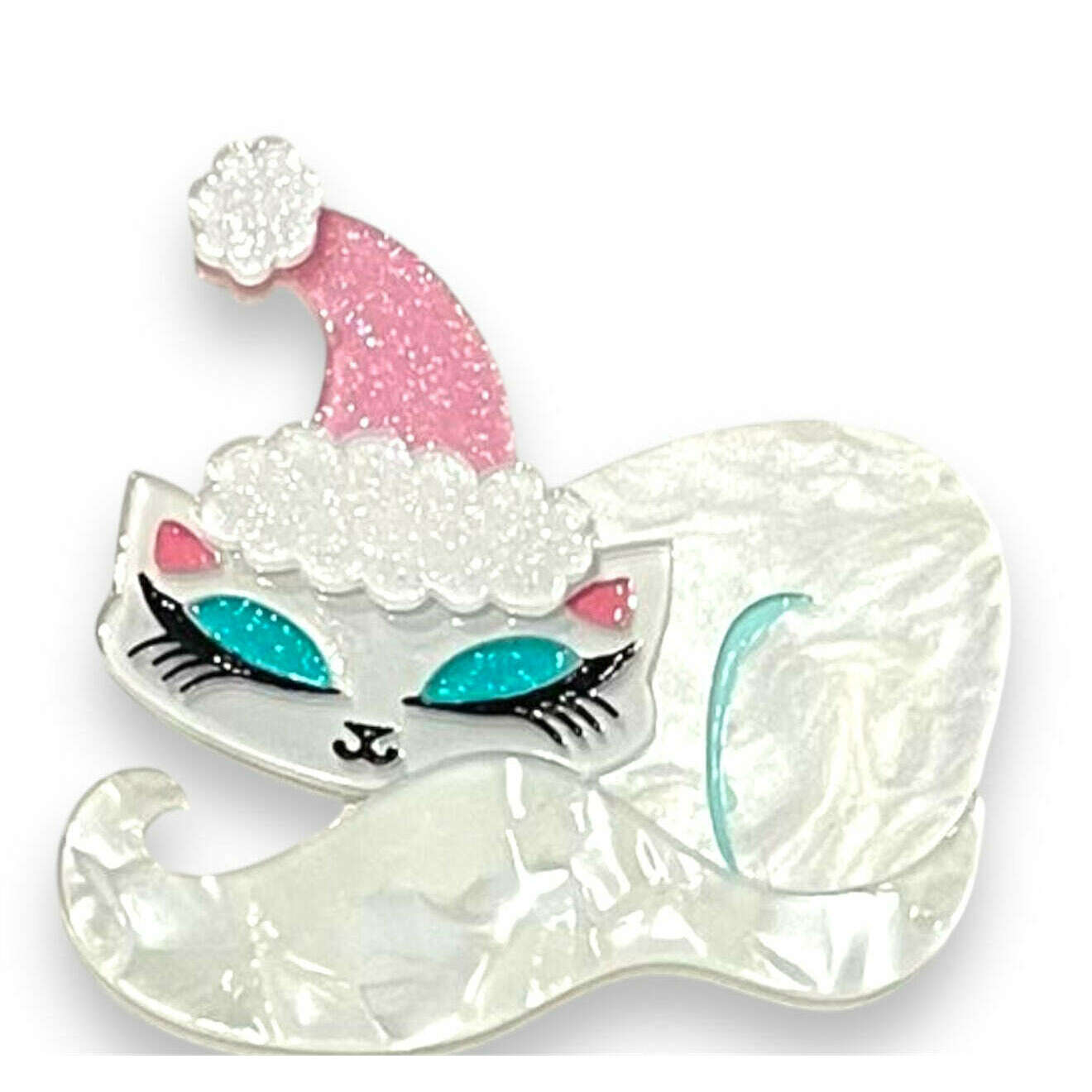 Christmas Cat Nap Brooch by Miss Fluff x Lipstick & Chrome