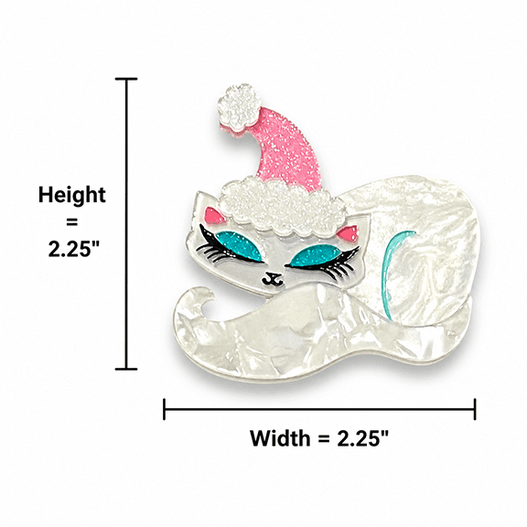 Christmas Cat Nap Brooch by Miss Fluff x Lipstick & Chrome