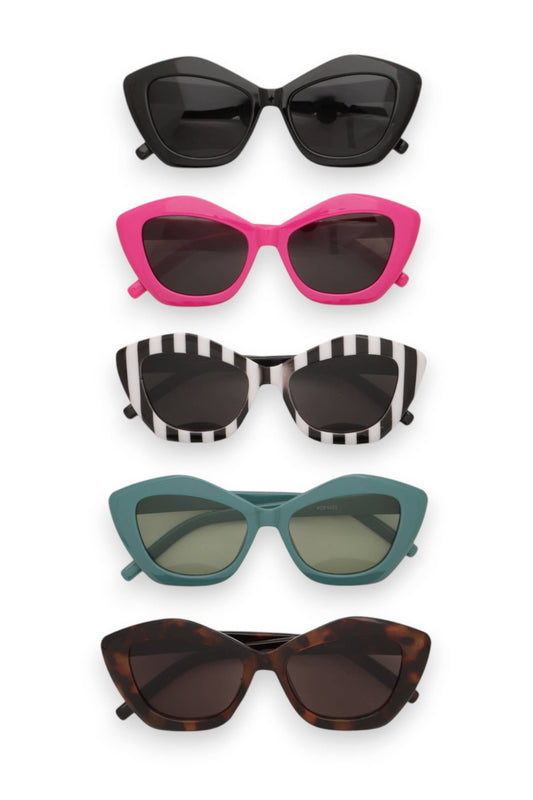 LA Jewelry Plaza - Cat Eye Mix Color Frame Fashion Sunglasses Set