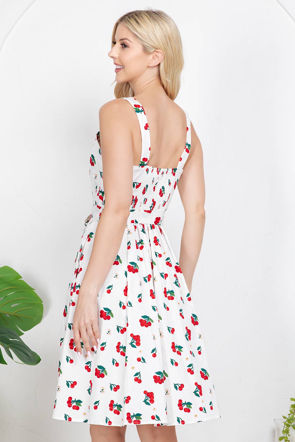 LA Soul - Cherry Print Retro Dress: L