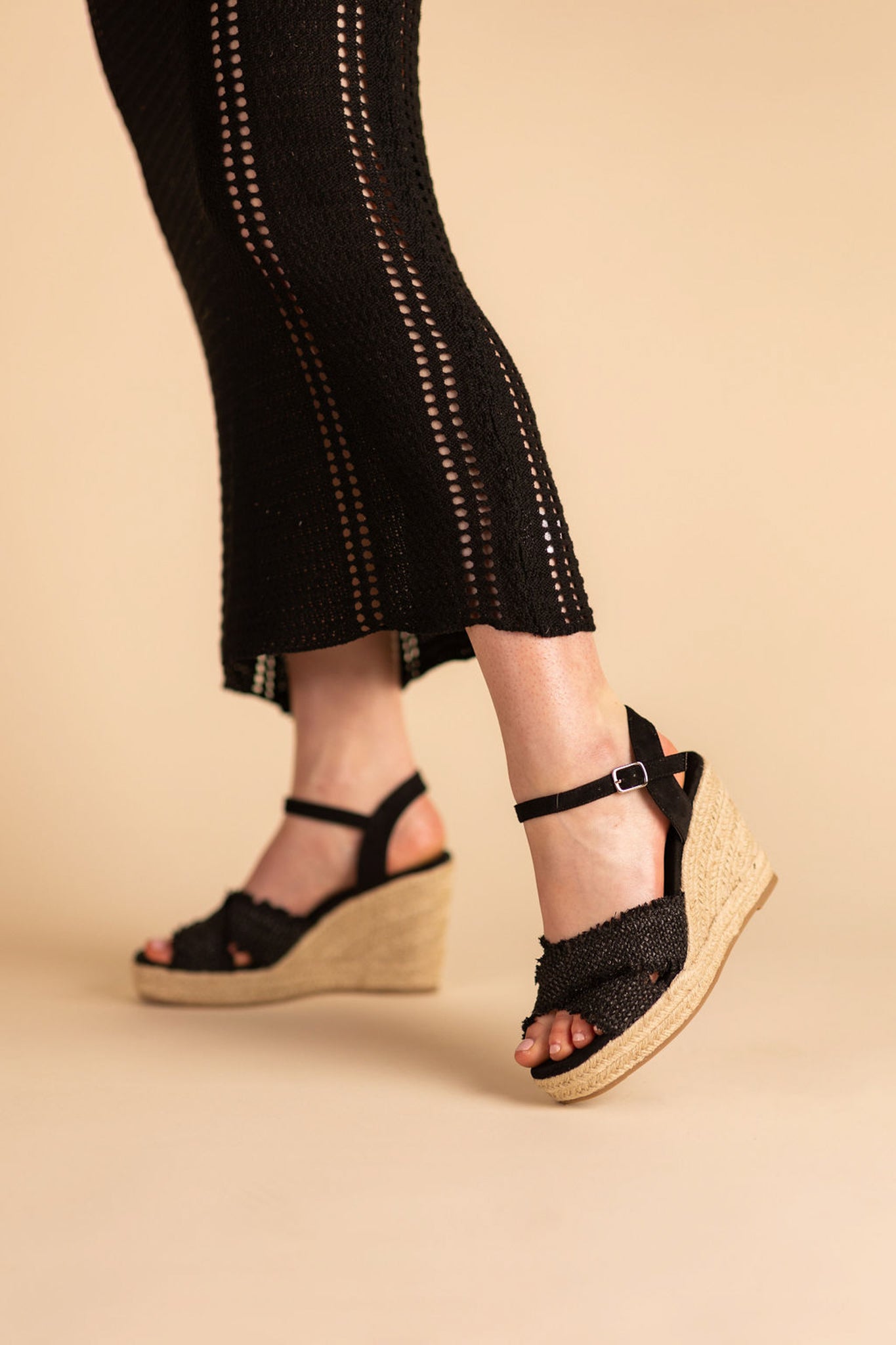 Elinor Wedge Shoes in Black