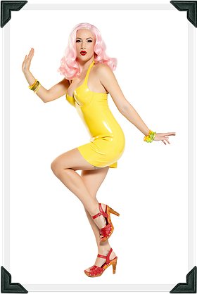 the Rockin' Tiki/with Ankle Strap Heel Shoes - in Scarlette Leather