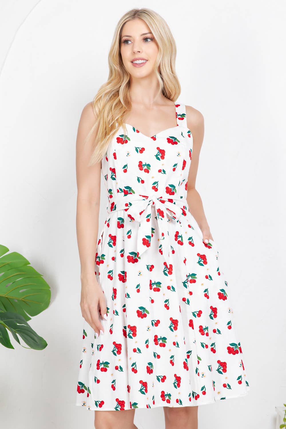 LA Soul - Cherry Print Retro Dress: XL