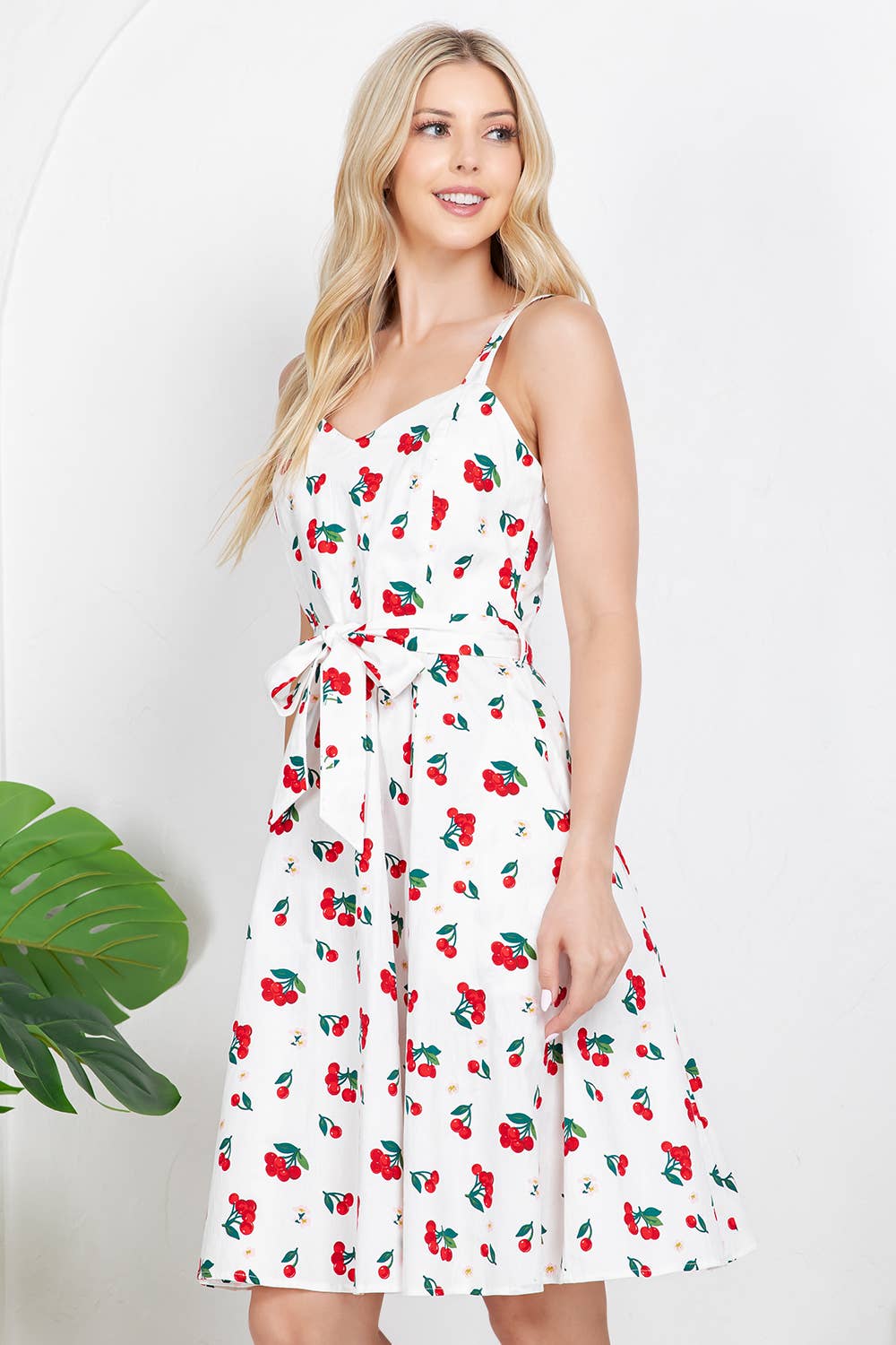 LA Soul - Cherry Print Retro Dress: M