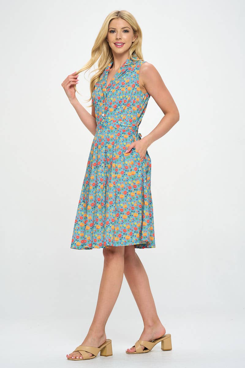 LA Soul - Colorful Poppy Flower Print Plus Size Dress: 3XL
