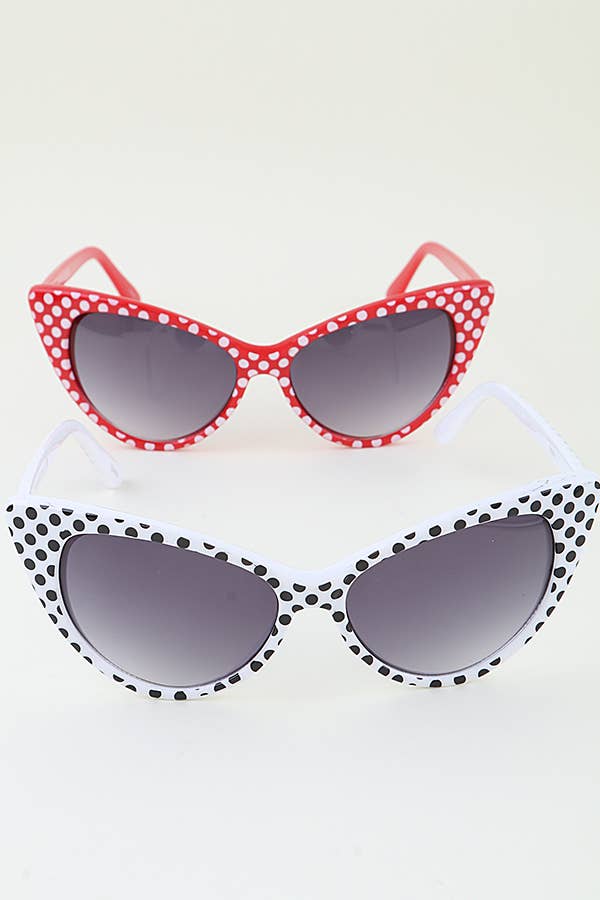 LA Jewelry Plaza - Polka Dot Retro Cat Eye Sunglasses Set