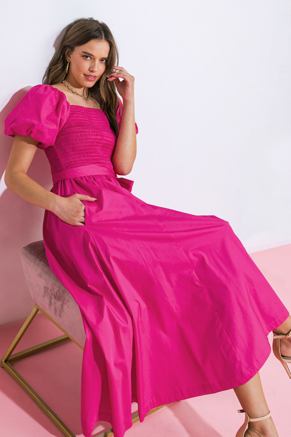 A Peaceful Place Woven Midi Dress
