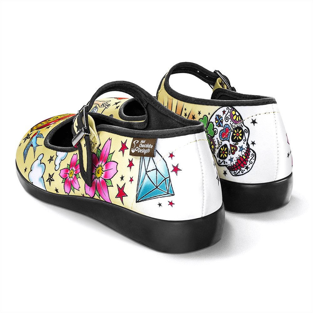 Chocolaticas® Tattoo Women's Mary Jane Flat Shoes