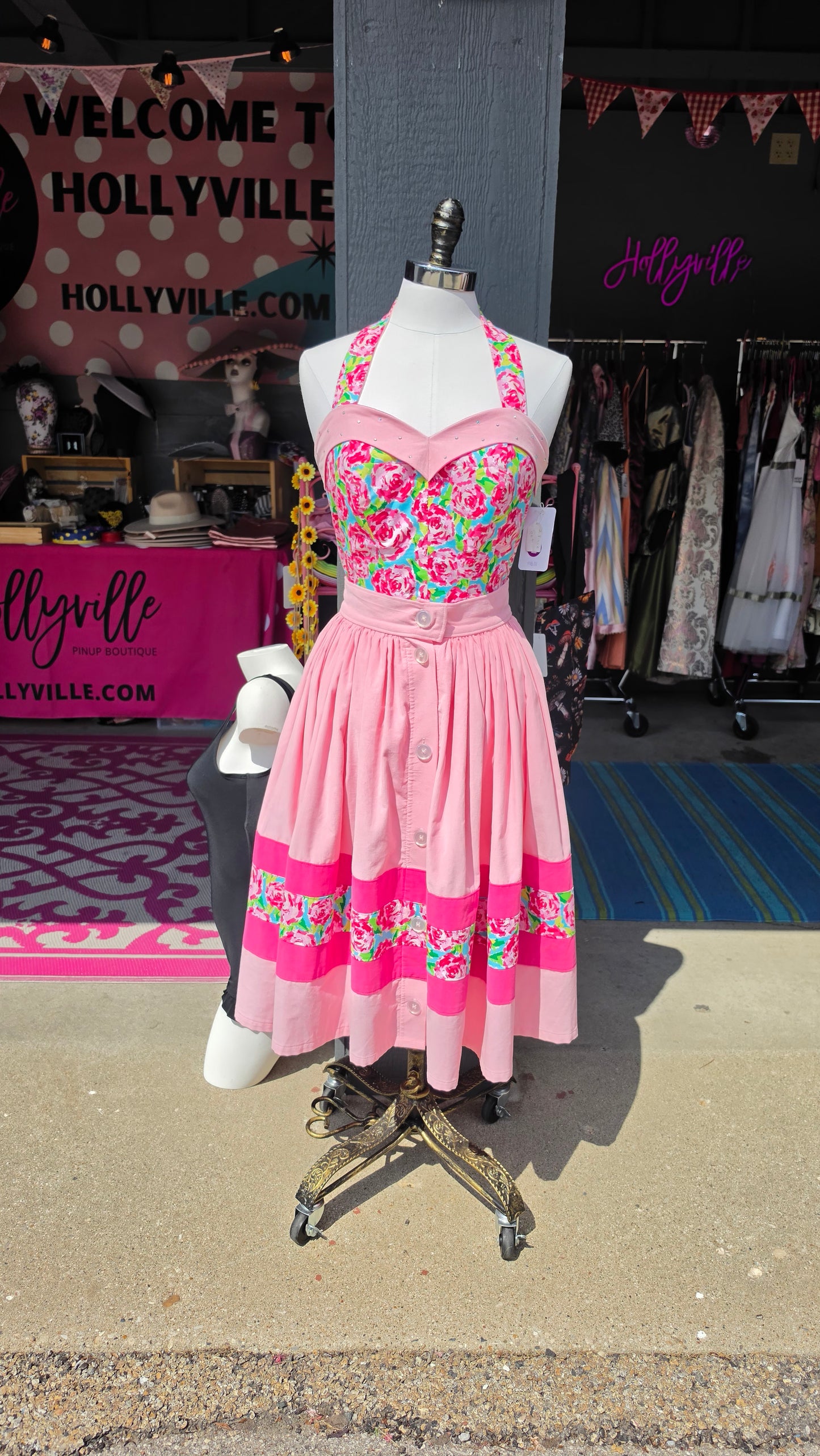 Floral Halter Top and Skirt Set by Hollyville
