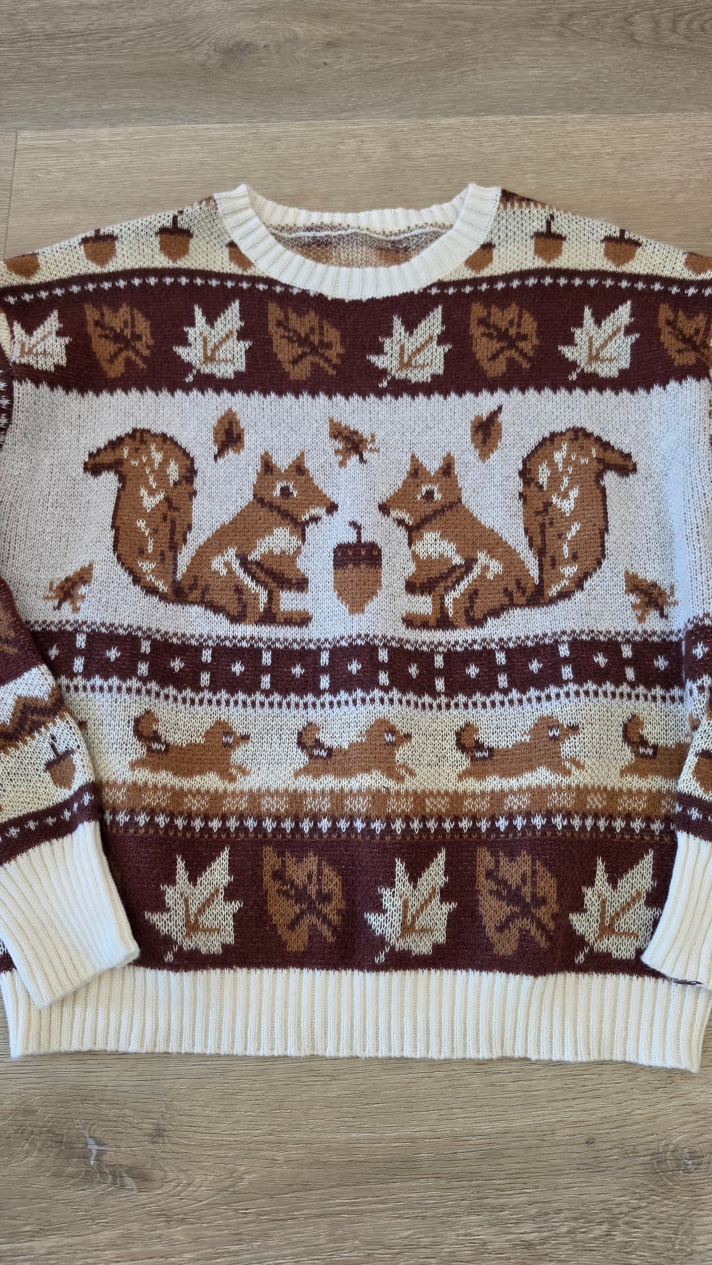 PREORDER GREEN Autumn Squirrel Sweater