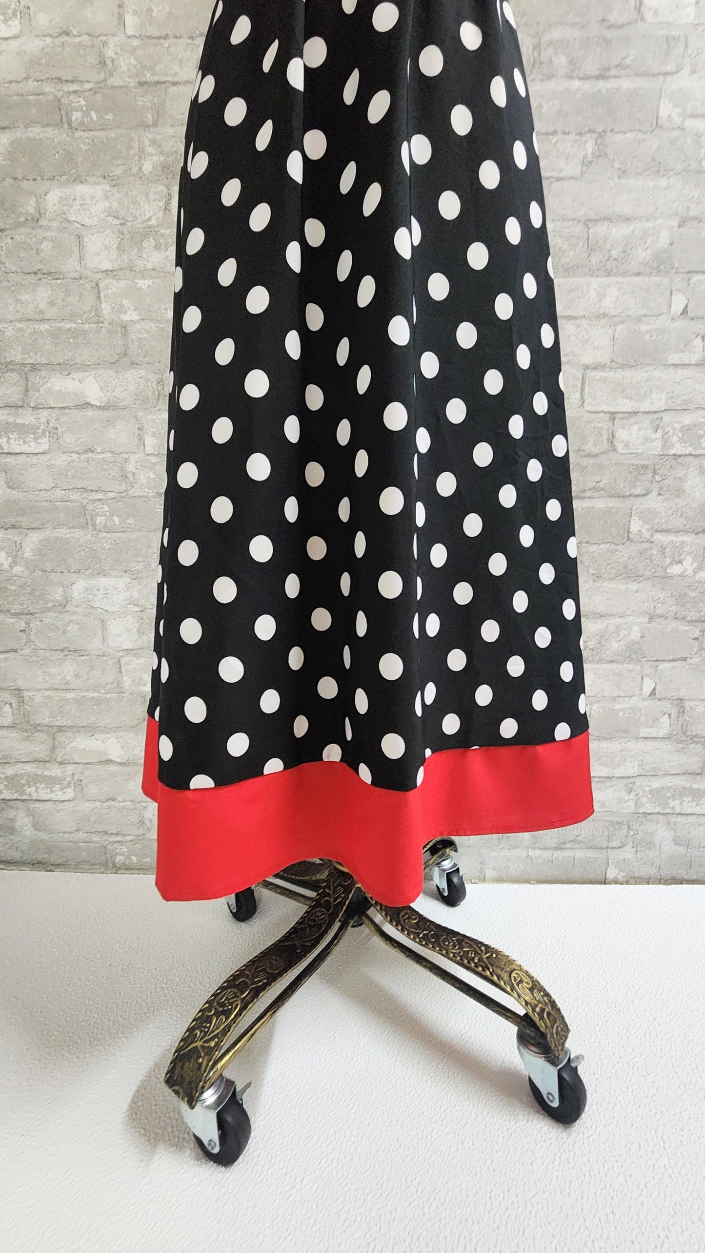 Black and White Polkadot Print Dress