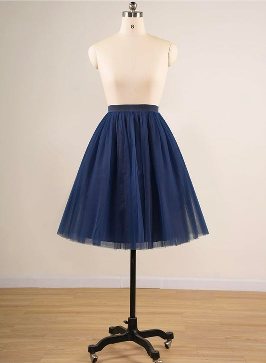 Navy Blue Crinoline Tulle Skirt