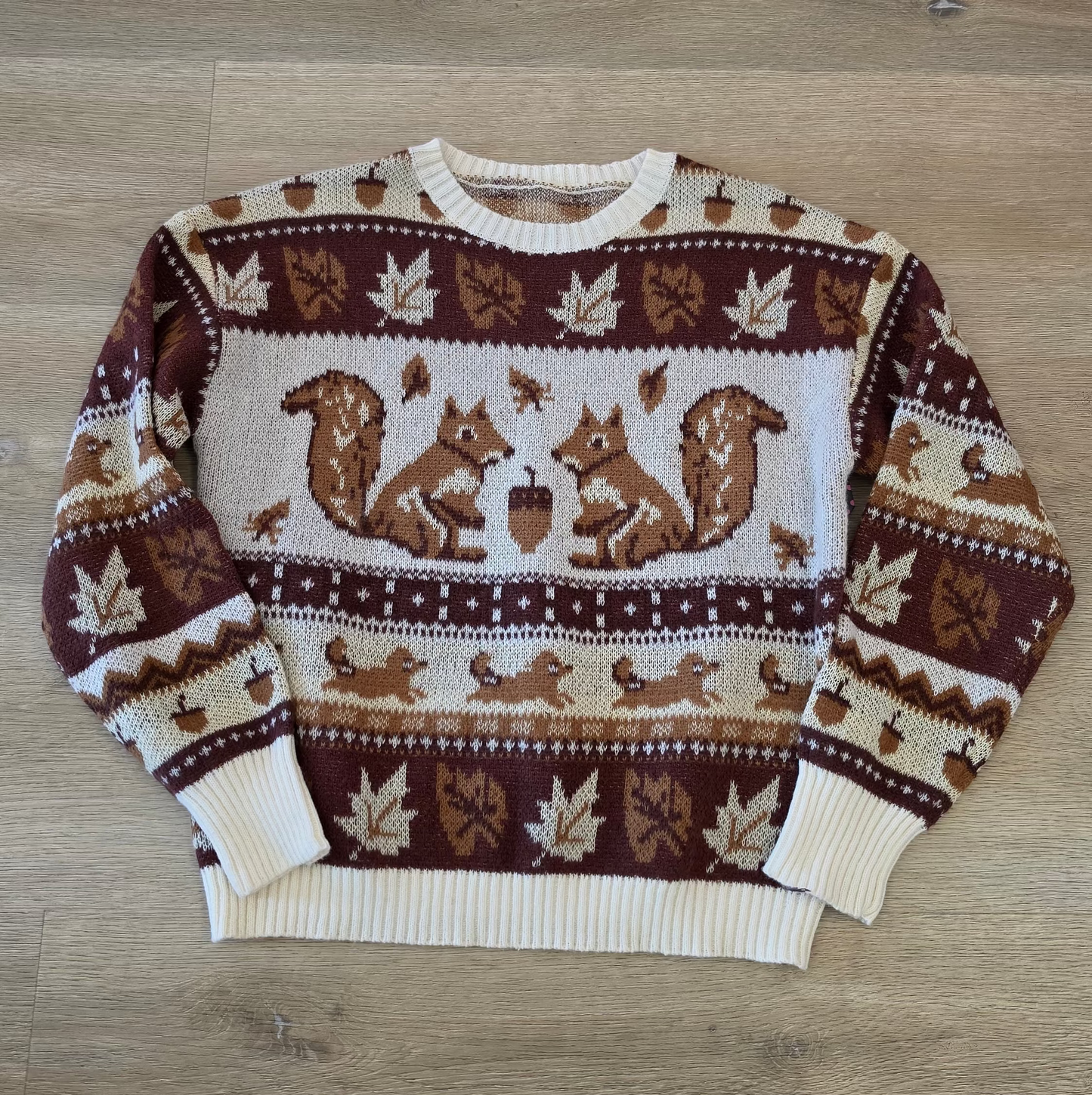 PREORDER GREEN Autumn Squirrel Sweater