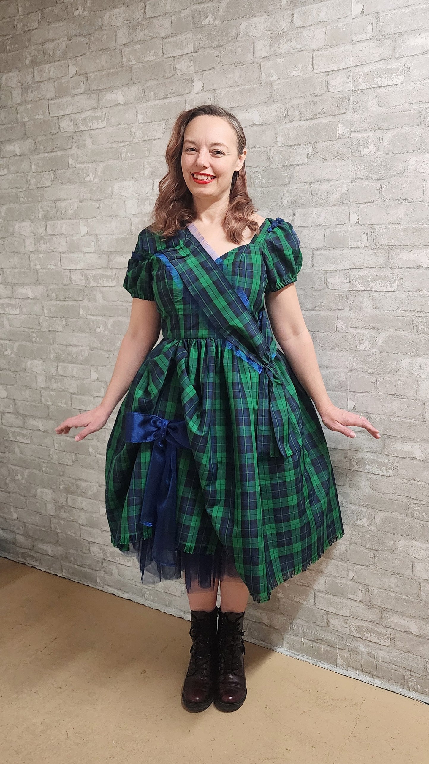 Highland Mid-Century Scottish Tartan Dress & Sash by Hollyville
