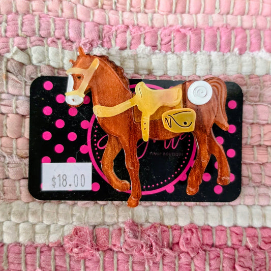 Acrylic Western Horse Brooch