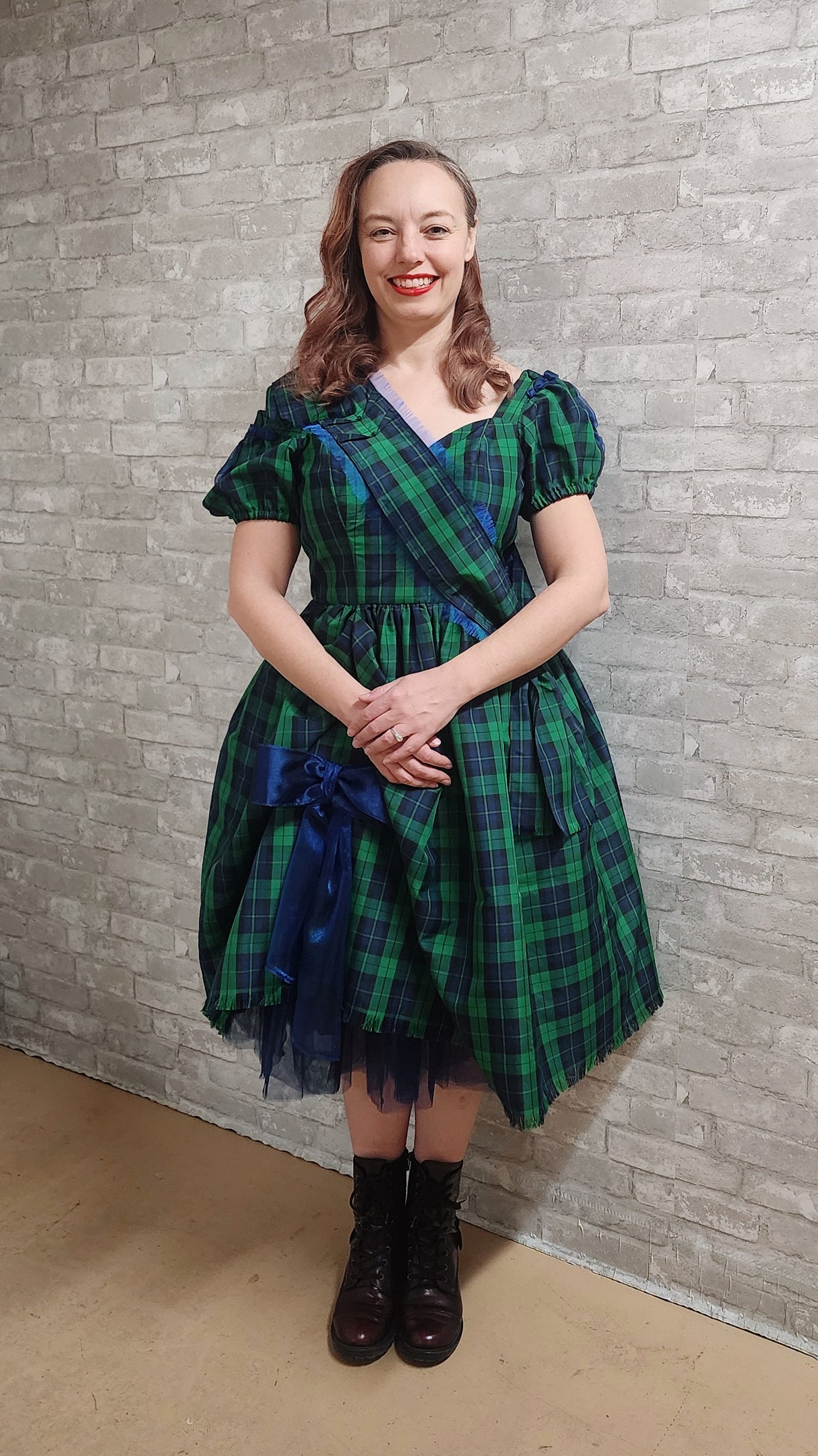 Highland Mid-Century Scottish Tartan Dress & Sash by Hollyville