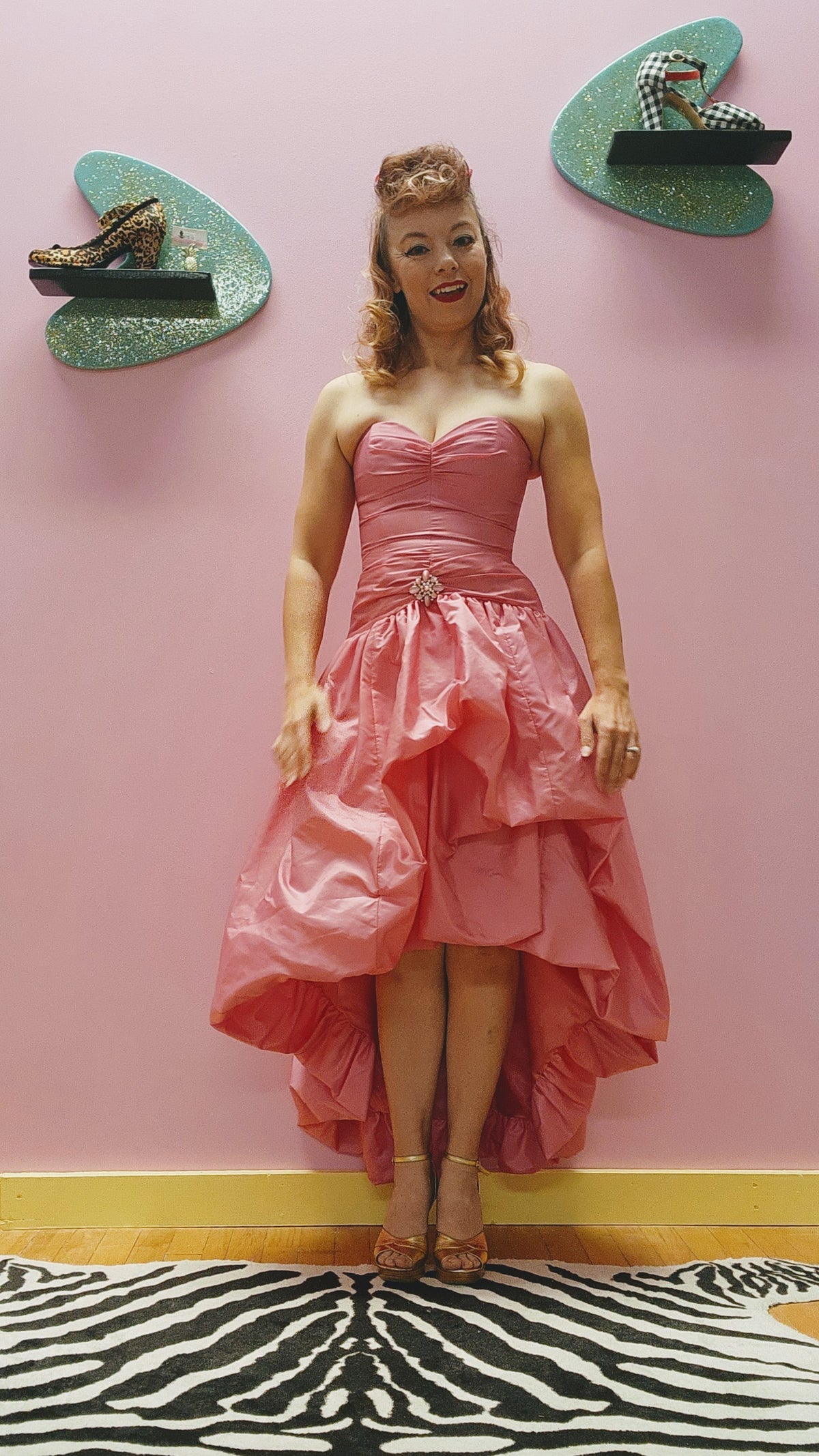 Vintage Pink Jessica McClintock for Gunne Sax High Low Bubble Dress