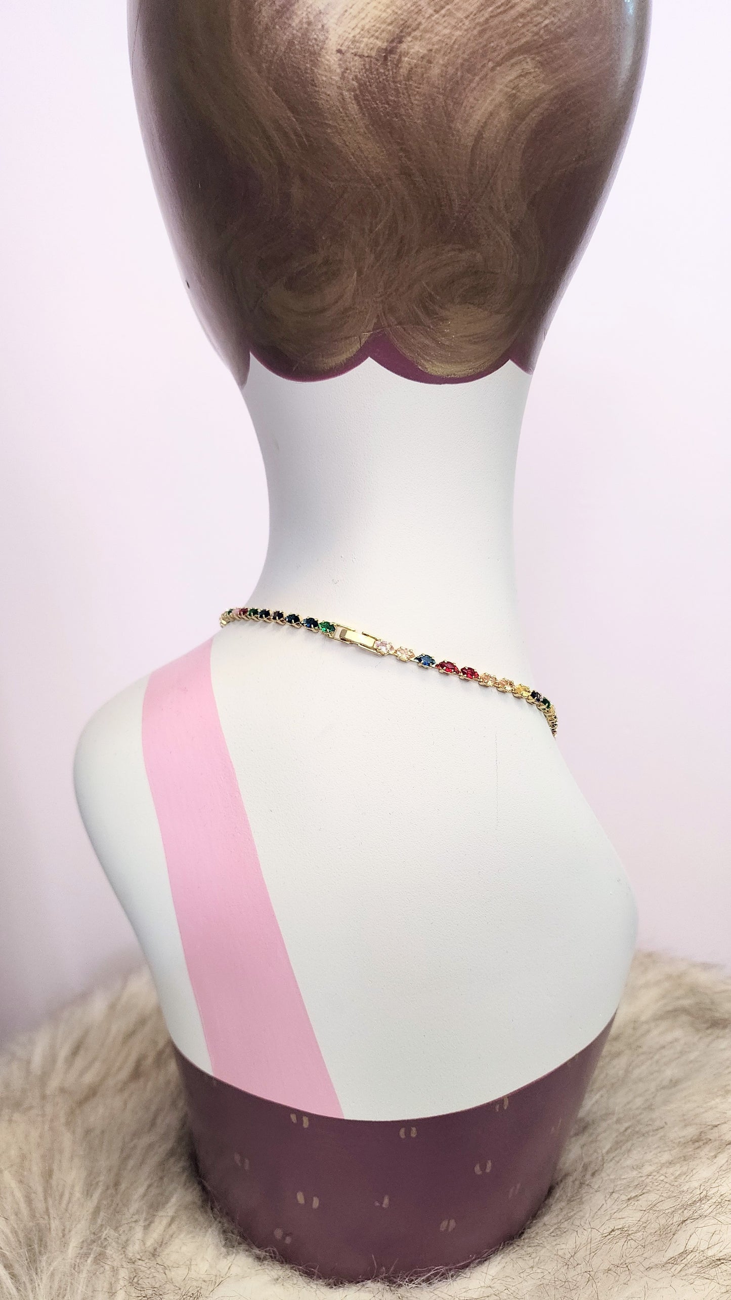 Pastel Pink Floral Choker Necklace and Earrings Set
