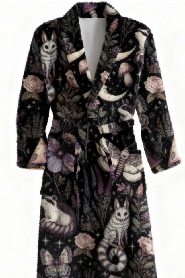 Fleece Robe - Night Creatures - READY TO SHIP