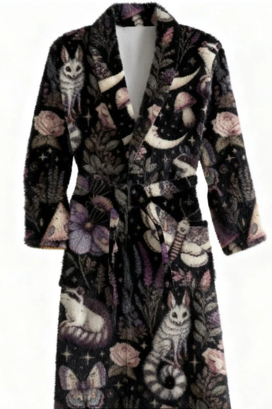 Fleece Robe - Night Creatures - READY TO SHIP