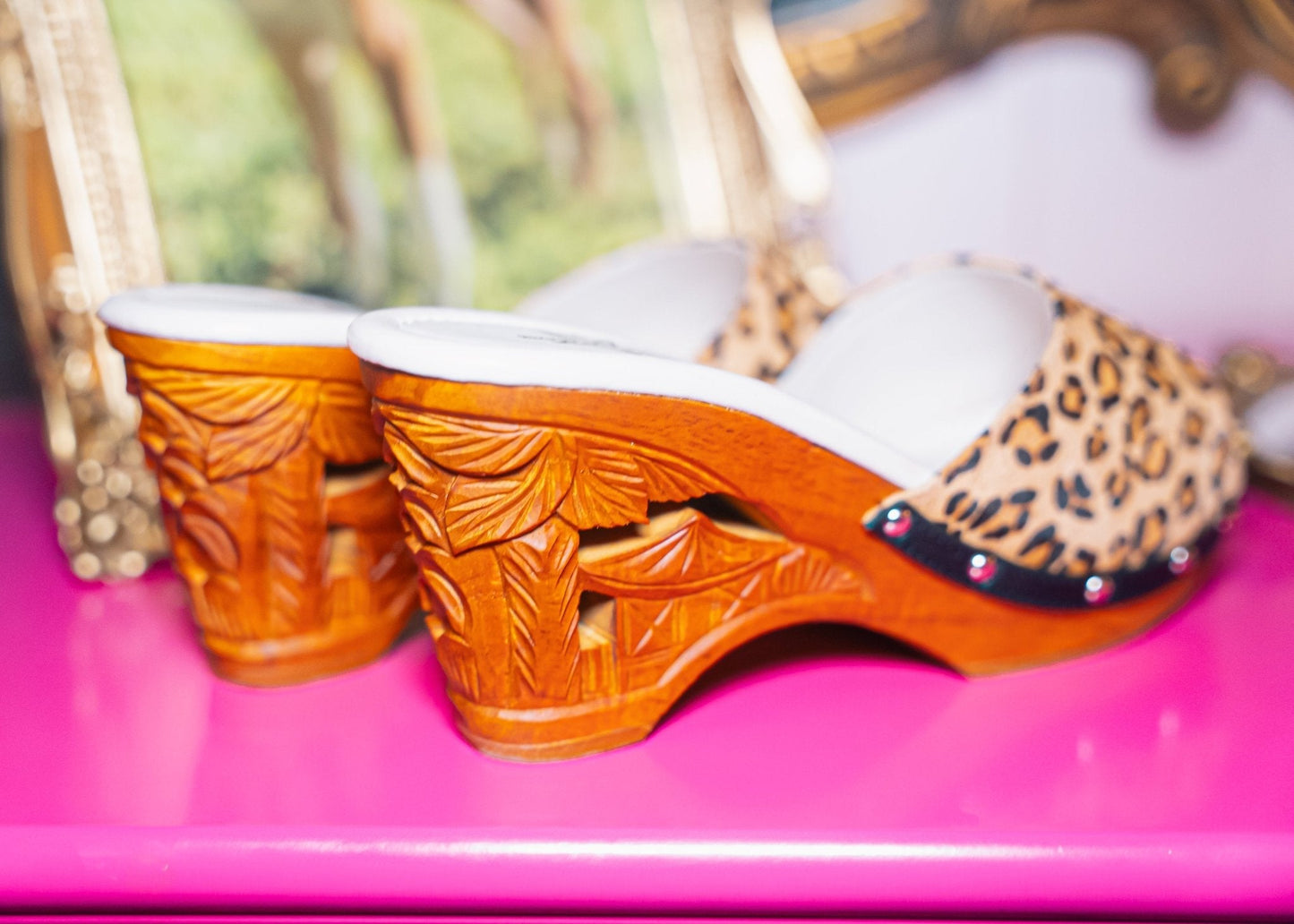 the Souvenir 3" wedge shoe w/o Ankle Strap - in Leopard