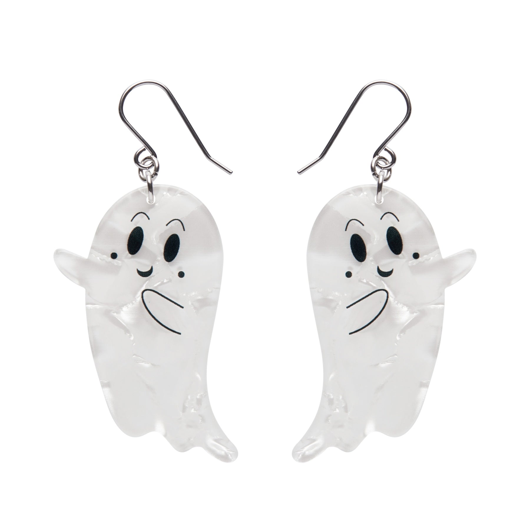 Ghost Drop Earrings in white by Erstwilder