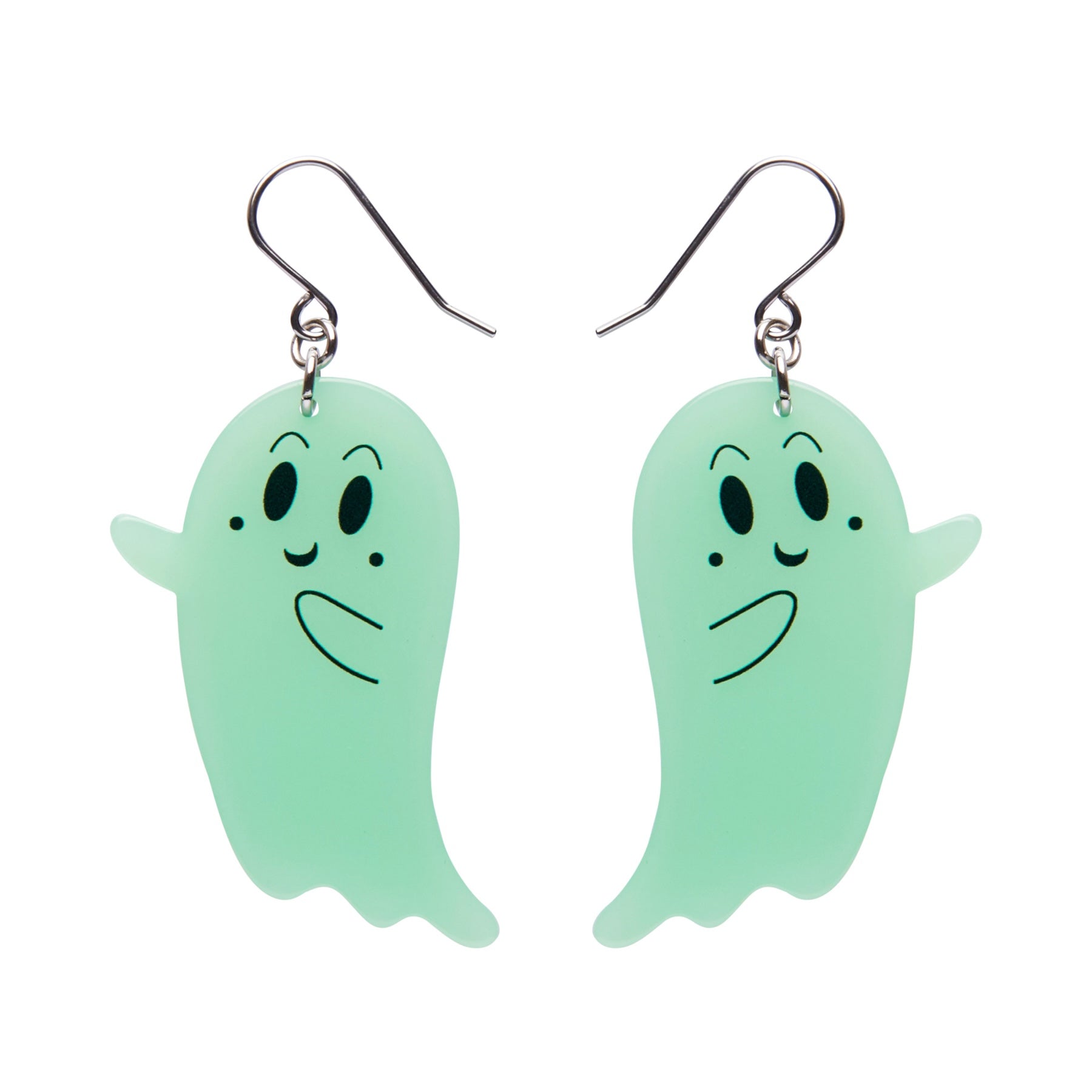 Glow in the Dark ghost dangle drop earrings by Erstwilder