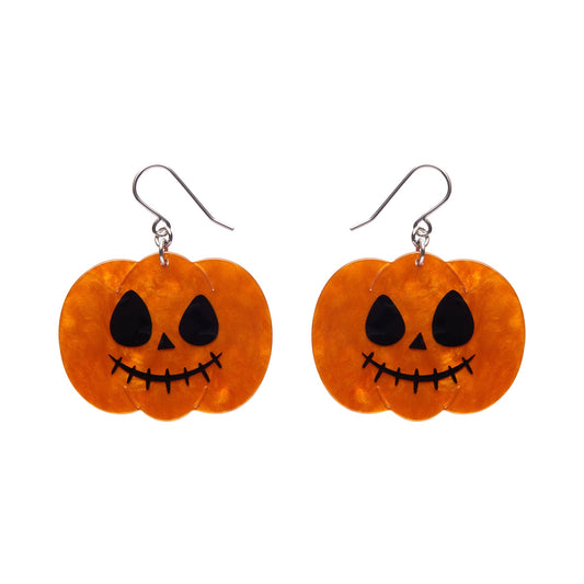 Jack O Lantern Drop Earrings in Orange by Erstwilder