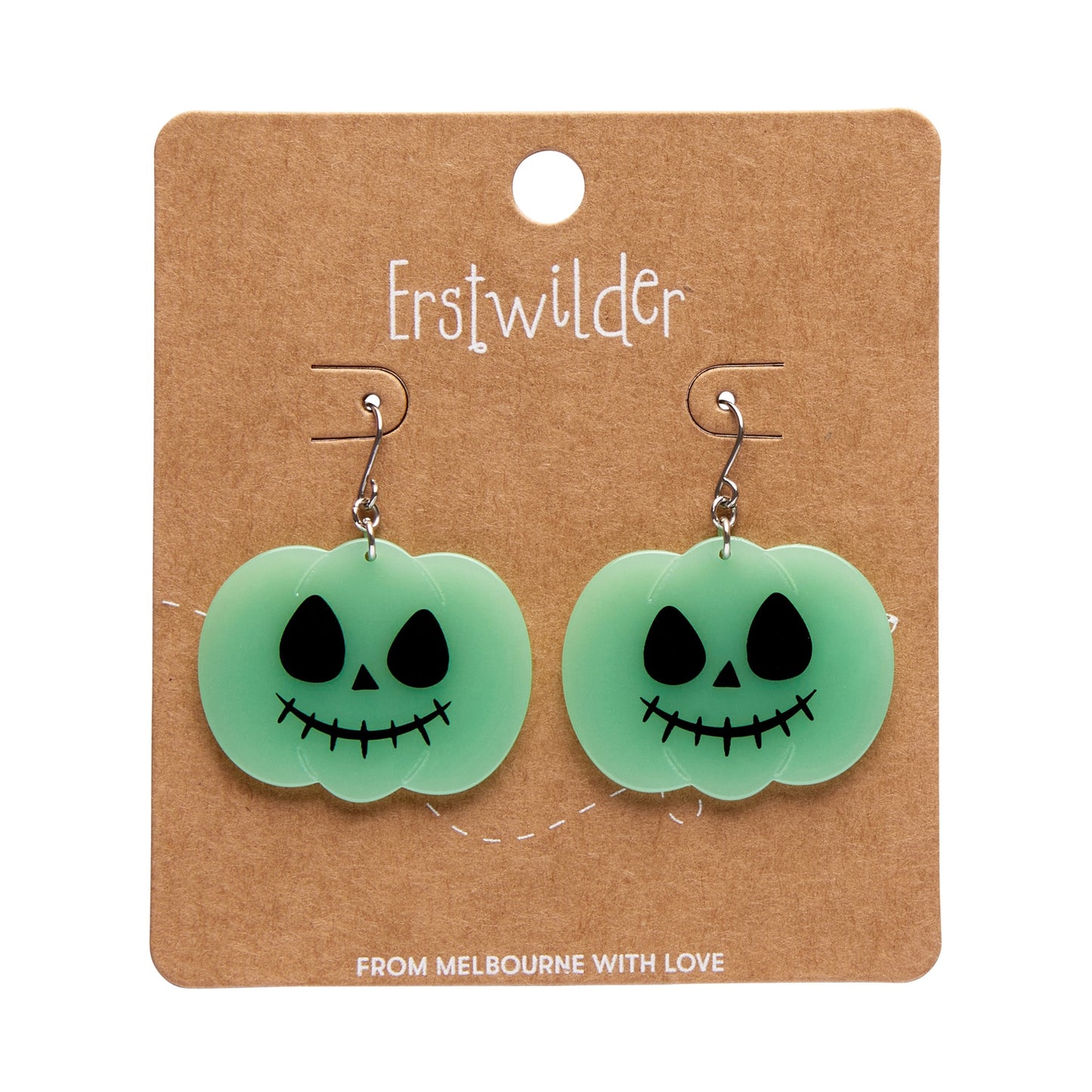 Jack O Lantern Drop Earrings in Glow In The Dark by Erstwilder