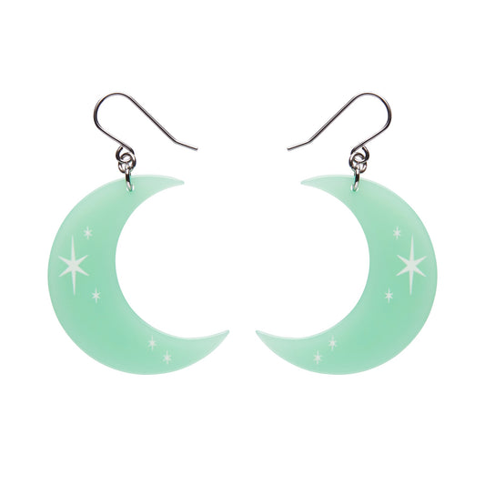 Half Moon Drop Earrings in Glow In The Dark by Erstwilder