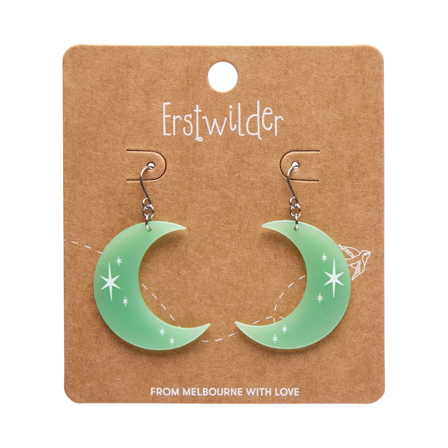 Half Moon Drop Earrings in Glow In The Dark by Erstwilder