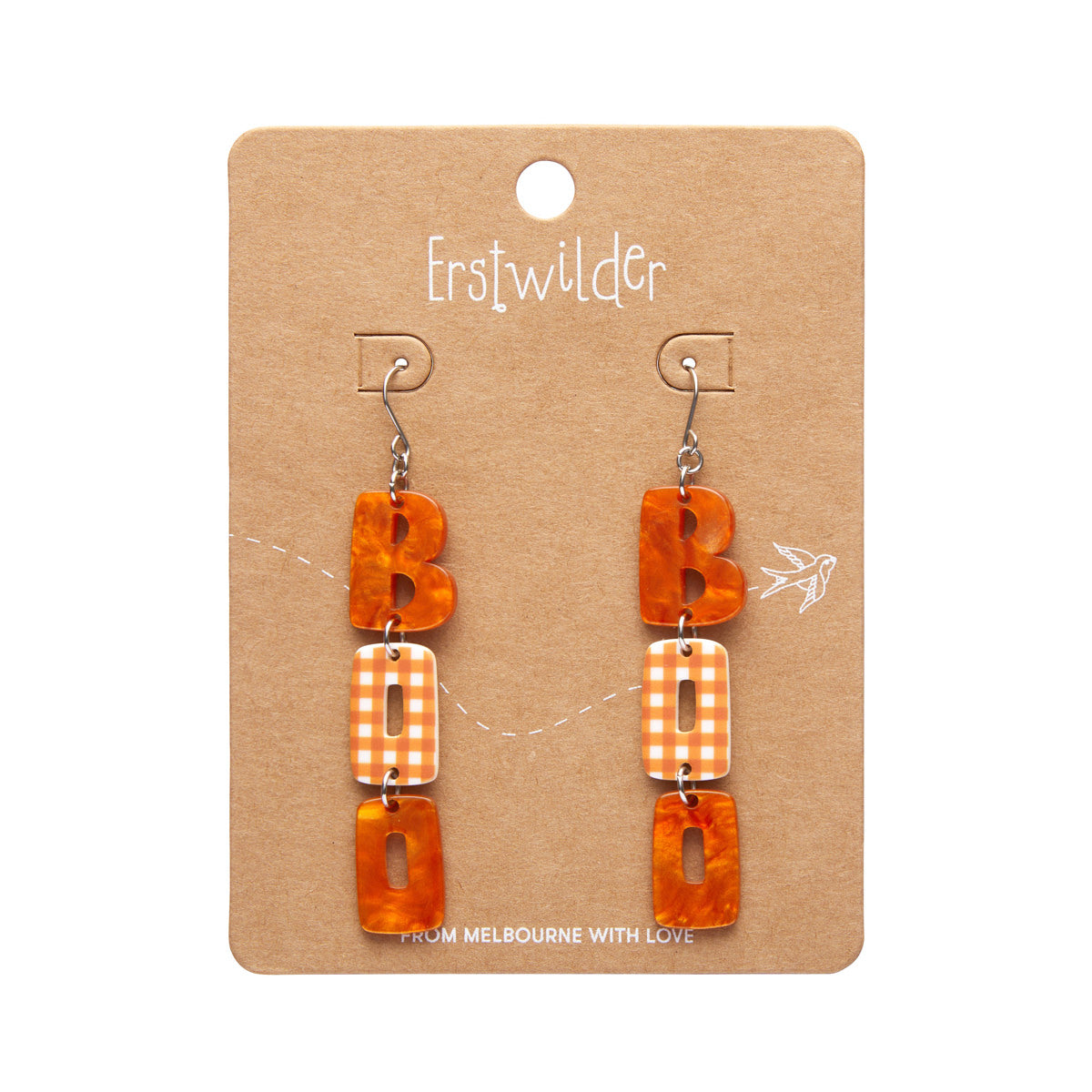 Small Orange Crystal Abstract Dangle Earrings | L&M Bling - lmbling