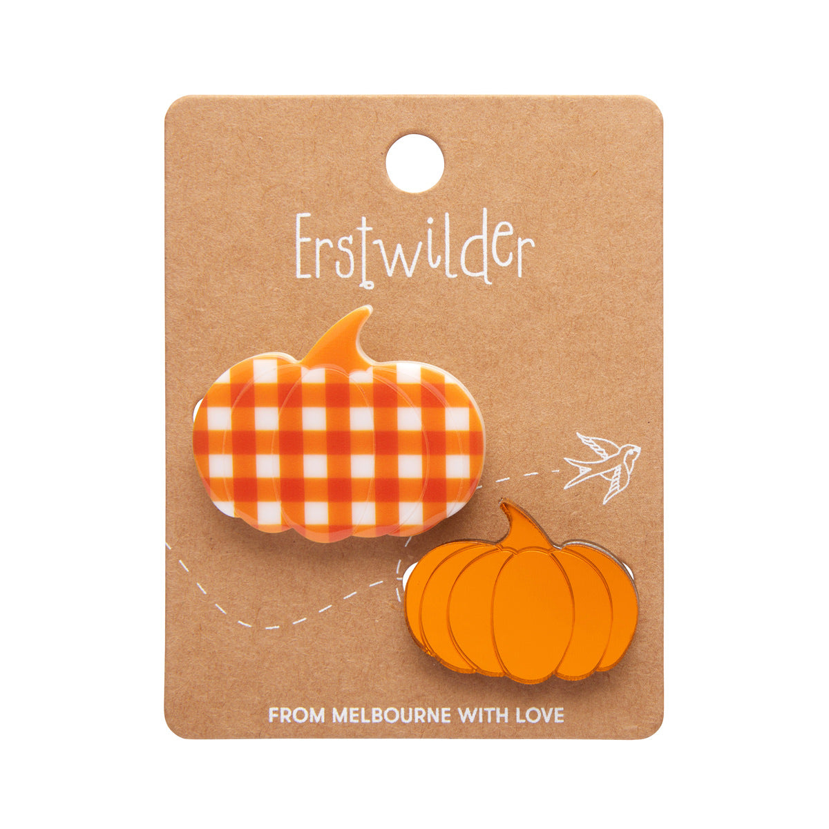 Pumpkin Patch Mini Brooch Set in Orange by Erstwilder