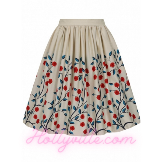 Jasmine Danube Floral Swing Skirt by Collectif Mainline