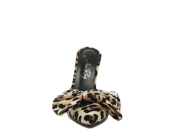 Joelle Bow Tie Leopard Print Heels