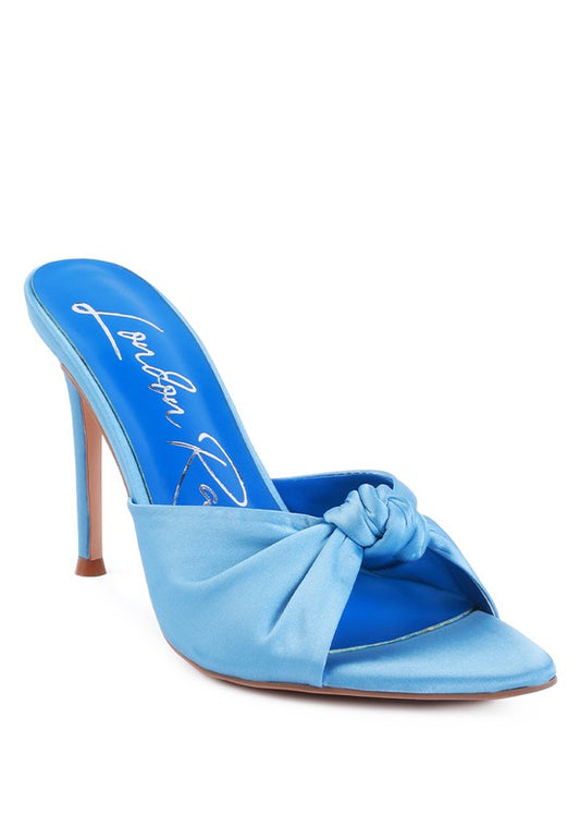 First Crush Satin Knot High Heels