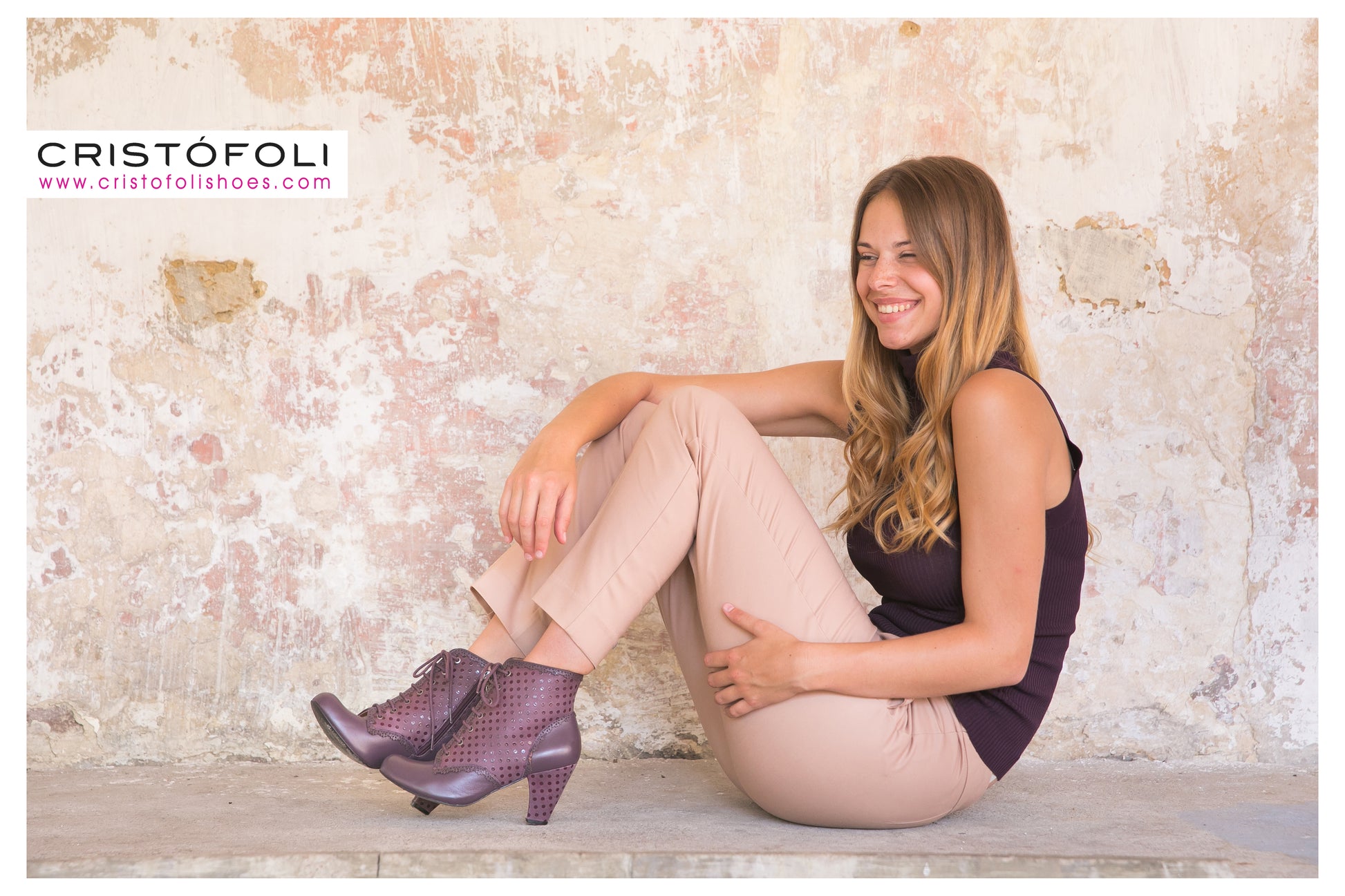 Divine Ankle Boots in Plum by Cristofoli