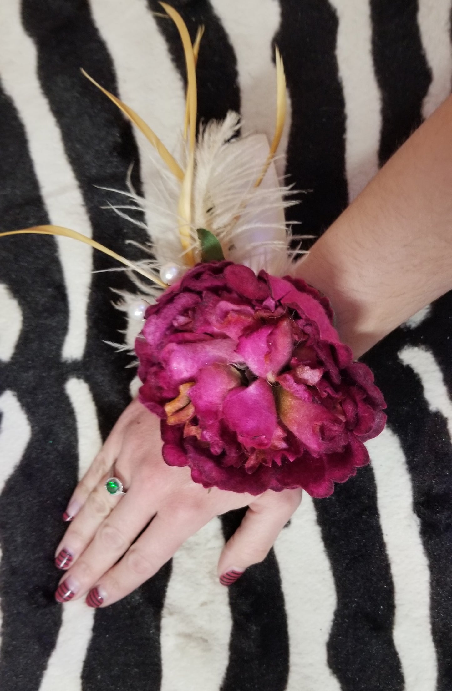 Magenta Wrist Corsage by PMdesigns by Pamela Marie