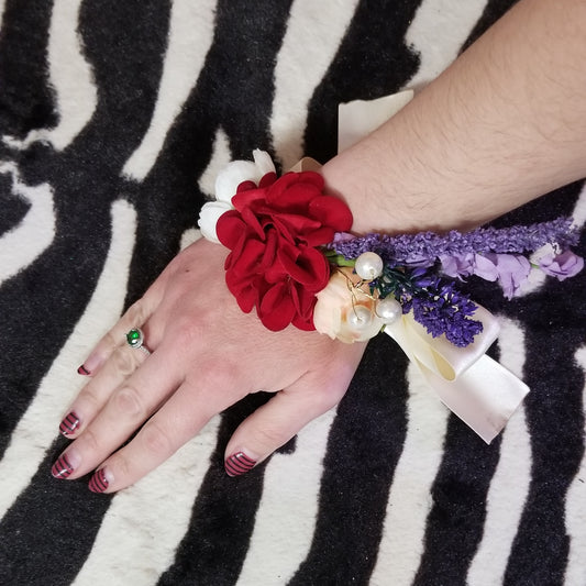 Red Wrist Corsage by PMdesigns by Pamela Marie