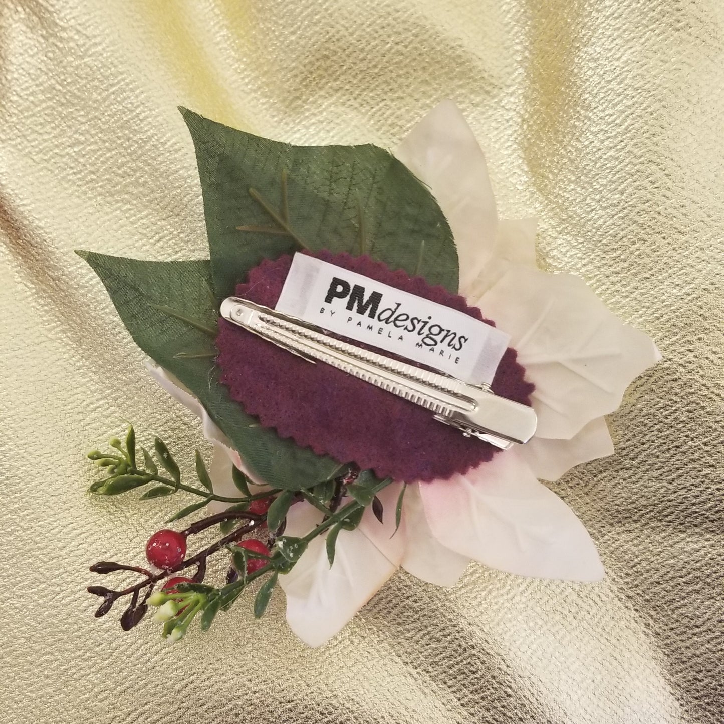 Pink Poinsettia Hair Flower by PMdesigns by Pamela Marie